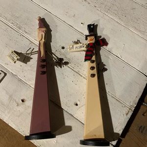 Rustic Santa and Snowman - wood Christmas